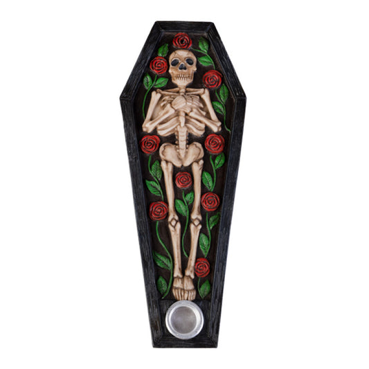 Skeleton Rose Coffin Incense Holder