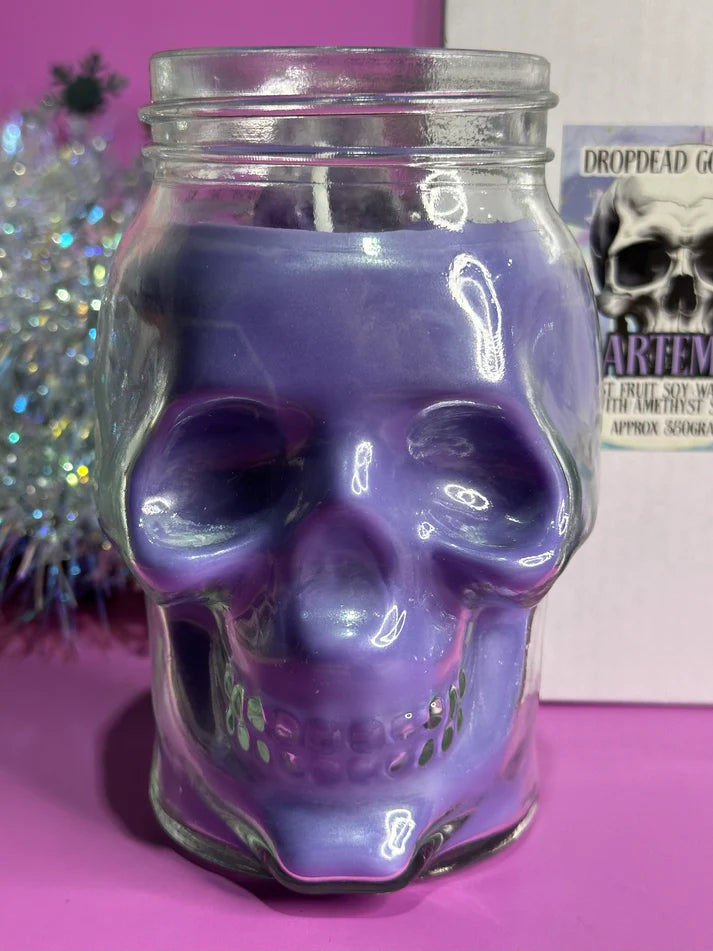 ARTEMIS - Forest Fruit crystal skull head soy candle