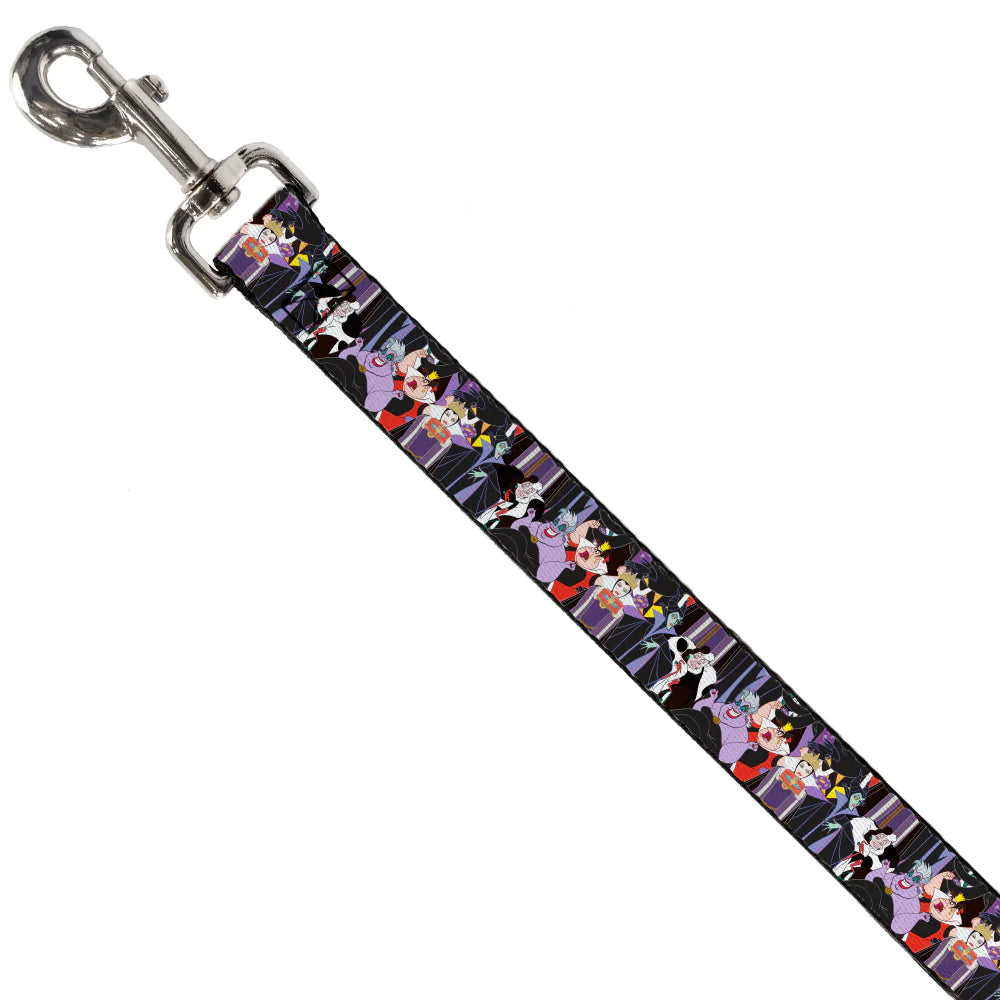 Dog Leash - 6-FEET - 5-Disney Villains Stacked - WIDE 1.5"