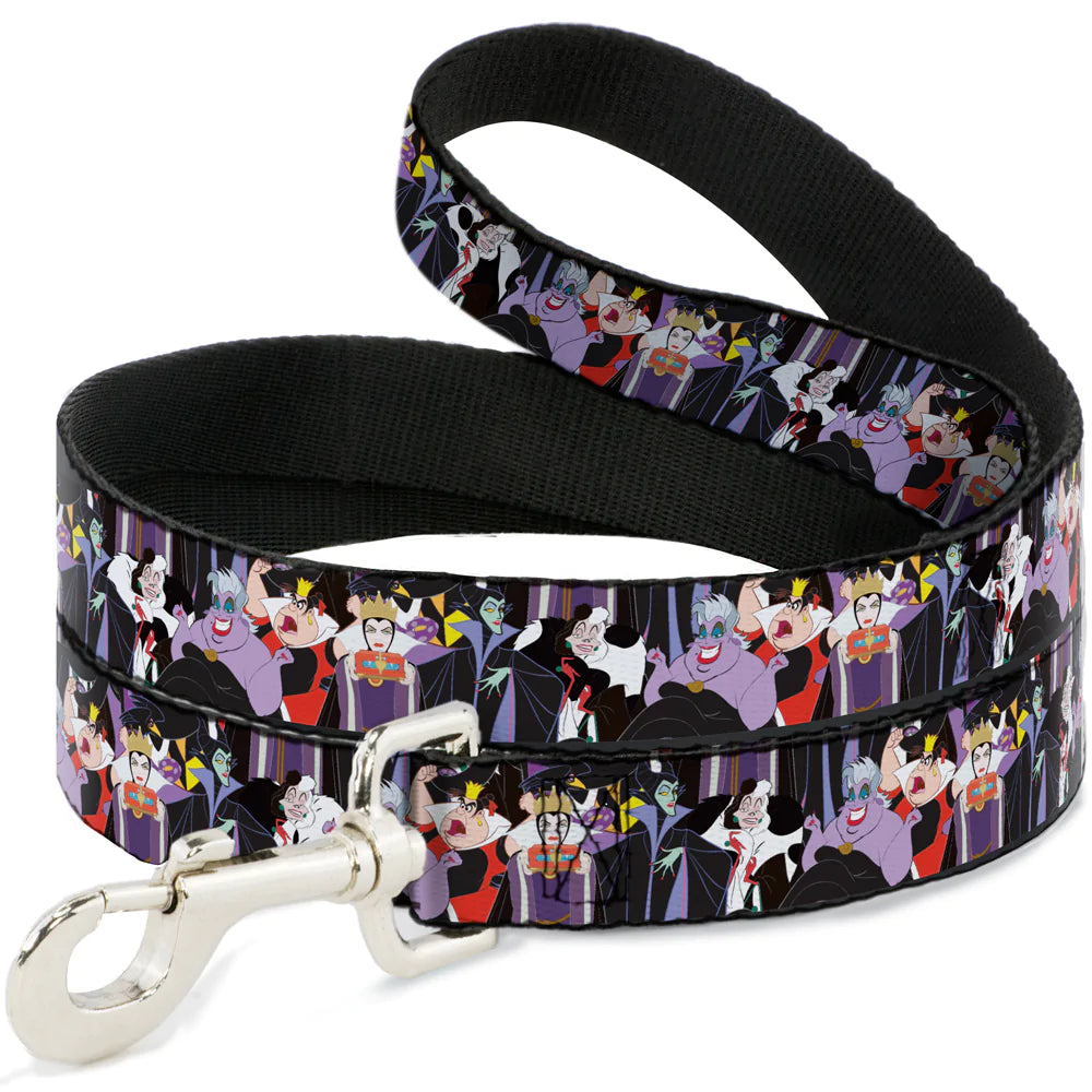 Dog Leash - 6-FEET - 5-Disney Villains Stacked - WIDE 1.5"